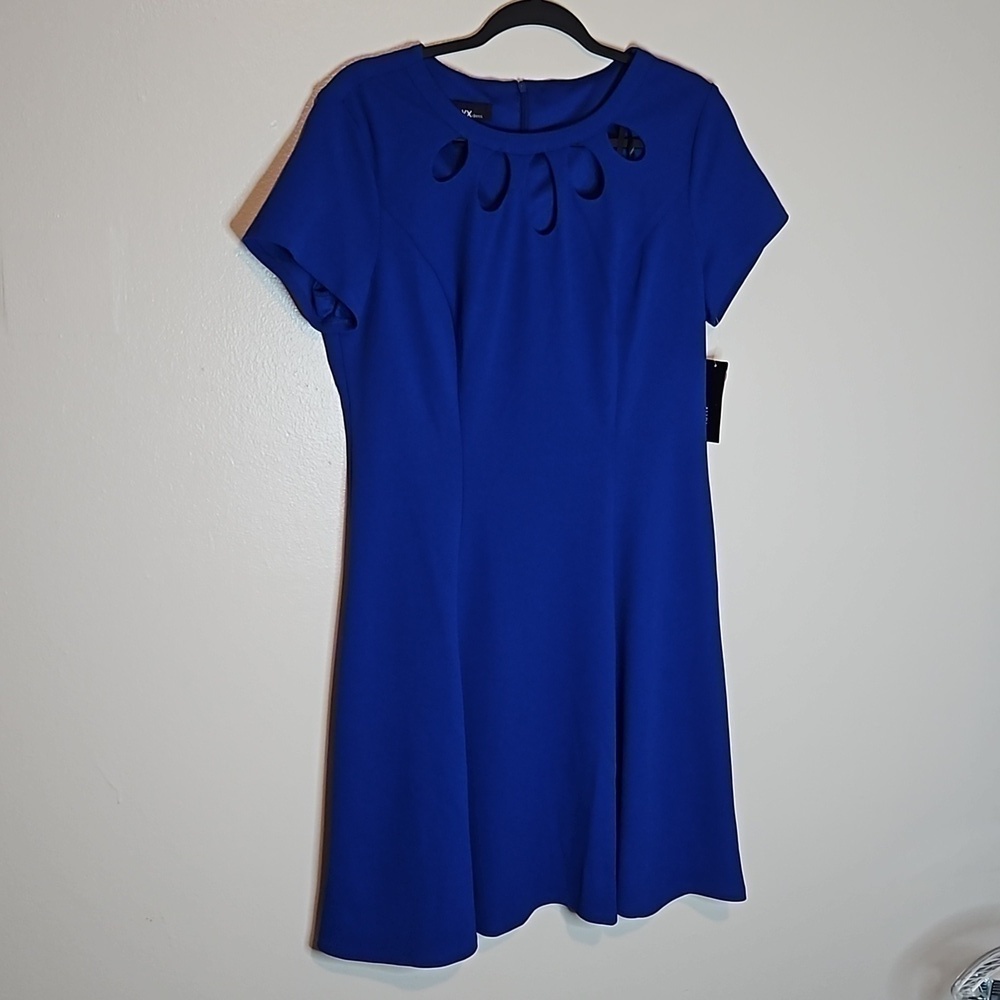 Alyx Fit and Flare Dress Cobalt Blue Size 12 NWT
